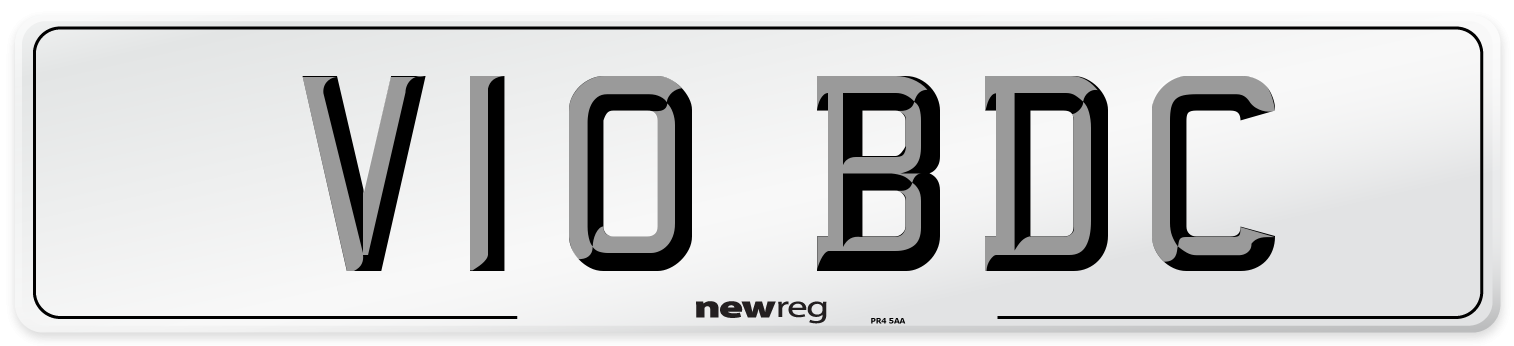V10 BDC Number Plate from New Reg